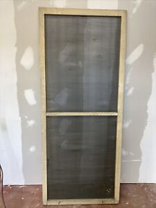 Tall Wood Vintage Screen Door Antique White Patina Paint 87 5 X 36 25 X 1 