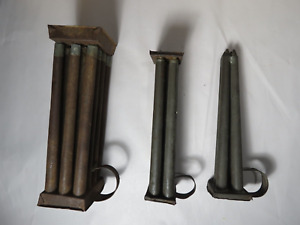 Antique 1800 S Metal Candle Mold With Tubes Handle Carrier Lot Of 3