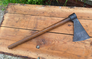 Axe Hatchet Head Old Tool Handle Forged Handle Wood Signed Antique Vintage