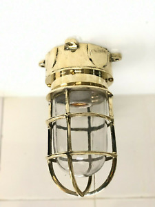 Ceiling Wall Art Deco Maritime Antique Nautical Brass Bulkhead Light Fixture