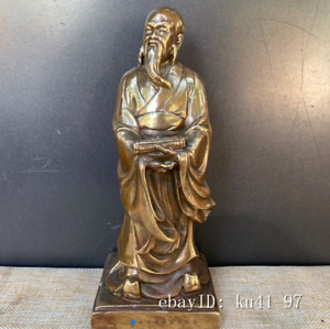 8 4 China Antique Bronze Purely Handmade Ming Xuande Mark Zhuangzi Statue