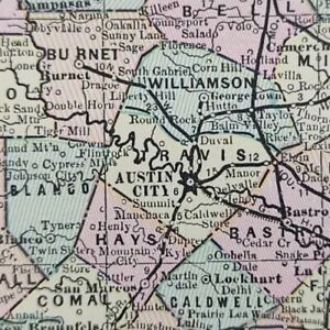 Antique 1888 Texas Map 22 X13 Old Antique Original Austin Burnet Georgetown