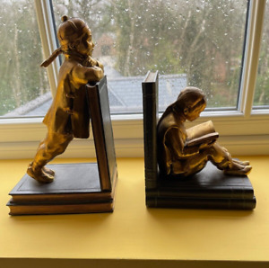 Pair Of Antique Bookends Chinese Children Oriental Ronson