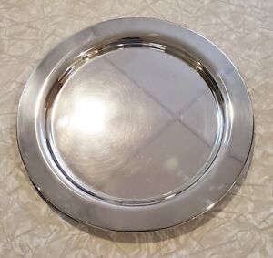 Vintage 10 Oneida Plain Round Silver Plated Tray Plate Made In Usa