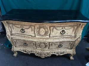 French Style Bombay Dresser Commode Faux Marble Top 