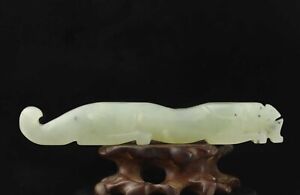 China Old Natural Jade Hand Carved Statue Dragon Pendant Z