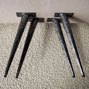 Set Of 4 Tapered Metal Zinc Plated Modern Style Furniture Legs 17 