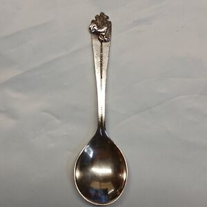 Vintage Mexico Sterling Silver Rooster Chicken Salt Spoon Worn Bell Hallmark