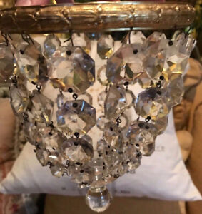 Stunning Antique French Crystal Drops Prisms Chandelier