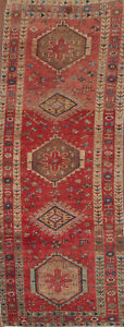 Tribal Geometric Ardebil Vintage Hand Knotted Traditional Runner Rug 3x10 Carpet