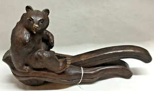 1920 S Antique Black Forest Germany Hand Carved Bear Glass Eyes Nutcracker 9 