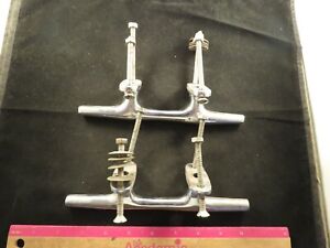 Lot Of 2 Vintage 8 Boat Cleats Brass Bronze Chrome Coated Nautical Maritime