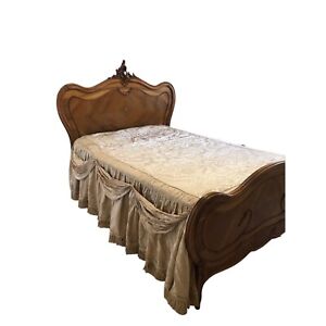 Art Nouveau French Antique Walnut Full Double Bed