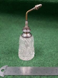 Antique Cut Glass And Sterling Silver Mounted Atomiser Scent Bottle