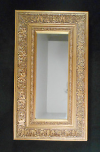 Gold Gilt Wall Mirror Hangs Vertical Or Horizontal 7 5 X 14 Fancy