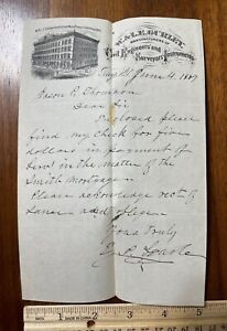 1889 Letterhead W Le Gurley Engineers Surveyors Instruments Transit Troy Ny