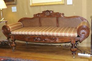 A Fabulous Antique British Colonial West Indies Mahogany Cane Settee C 1840