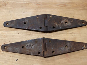 2 Rusty Crusty 12 Strap Hinge Vintage Repair Antique Restoration Projects
