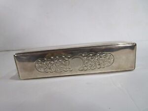 Antique Sterling Lid And Glass Vanity Rectangle Box Ready For Engraving 7 Long
