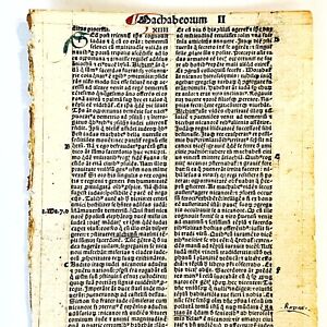 Rare 1495 Froben Incunable Poor Mans Bible Leaf Manuscript Christian Medieval B