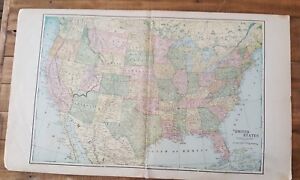 Antique Map Of The Us From Atlas Of Franklin County Nebraska Ogle Co 1923