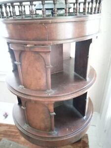 Antique Round Bookshelf Ornate Unusual 249 00 It Rotates Comes In 3 Sections 