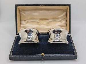 Antique English Sterling Silver Napkin Rings C Initial Engraving Dated 1911