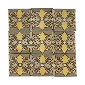 Antique Boch Freres Spanish Style Encaustic Floor Tile Set