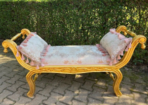 Gilded Beauty 90 S French Louis Xvi Style Bench Stool In Pink Damask