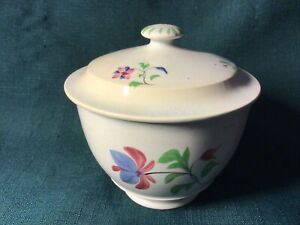 Lovely Soft Paste Staffordshire Hand Painted 1820 S 1840 S Sugar Bowl W Lid 
