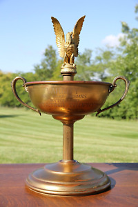 Antique Varsity Trophy Cup Rotating Trophy Dayton Ohio 23 Tall Eagle Wings