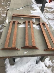 Antique Oak Church Pew Brackets For Books Or Pamphlets 24 X 9 25