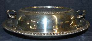 Antique 11 Oval Sheffield Silver Plated Covered Serving Dish Made In The Usa