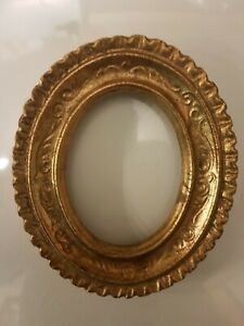 Frame Oval Wooden Colour Gold Leaf Size Int 7x9 Carved