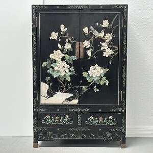 Vintage Asian Hand Carved Oriental Chest Cabinet From 1991