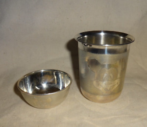 Vintage 925 Sterling Silver Baby Cup And Bowl Signed Sil