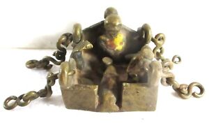 Antique Bronze India Miniature Got Shiva Family Worship Idol Group 2