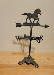 Vintage Brass Trotting Horse Table Top Stand Weathervane 16 5 Tall