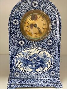 Rare Delft Clock Ceramic Clock Rare Unique With Old Signe Of Time Hand Paint