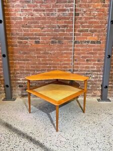 1960s Solid Teak Corner Coffee Side End Table By Peter Hvidt