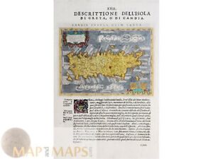 Candia Insula Olim Creta Antique Map Crete Greece Magini 1621