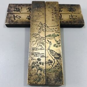 China Brass Paperweight Handcraft Bronze Paperweight Animal Crane