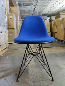 2016 Herman Miller Fiberglass Eames Side Chair W Wire Eiffel Base Upholstered