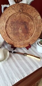 Antique Flemish Art New York Daily Bread Wooden Bread Cutting Board 12 Signed