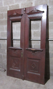  Antique Carved Oak Double Entrance French Doors 49 25 X 82 25 Salvage