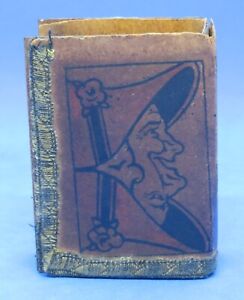 Brown Leather Vintage Secessionist Antique Match Box Cover