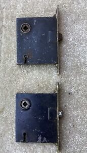 Antique Cast Iron Mortise Lock Lot Of 2 Locks