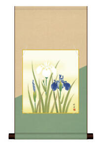  Japanese Kakejiku Hanging Scroll Summer Colored Paper Set Flower And Bird Pain