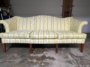 Camelback Sofa Couch Chippendale Style Wooden