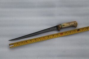 Rare Mughal Ottoman Islamic Peshkabz Kard Dagger Wootz Blade Gold Gilded Bolster